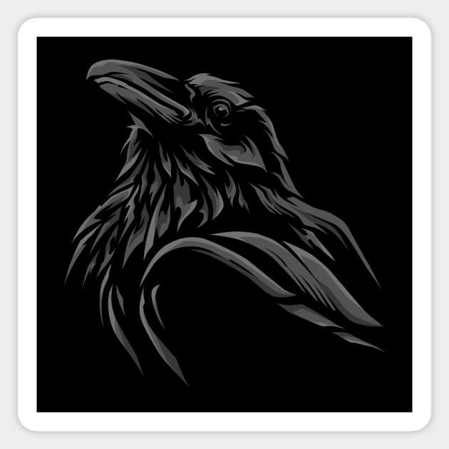 dark crows head Sticker by mrasyidkvec